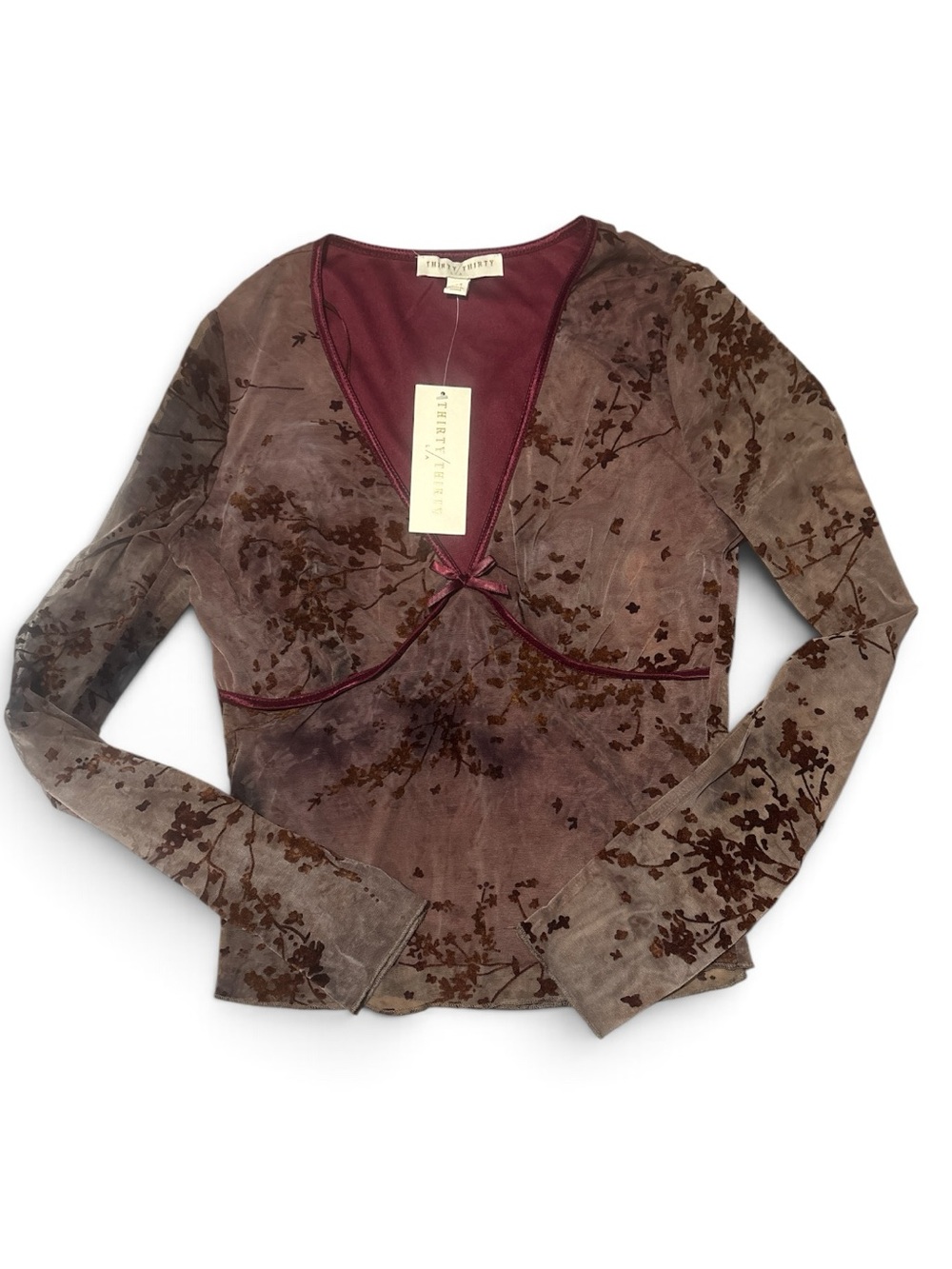 Thirty Thirty Floral Mesh Long Sleeve Top – Size [SIZE] Medium
